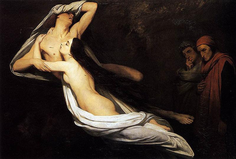 Ary Scheffer The Ghosts of Paolo and Francesca Appear to Dante and Virgil Germany oil painting art
